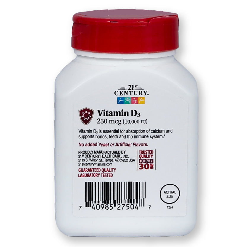 21st Ch Vitamin D3 10000iu Tablets 30'S