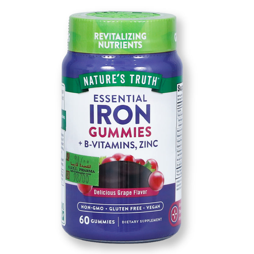 Nature'S Truth Essential Iron Gummies+b-Vitamins,Zinc Grape Flavor 60'S