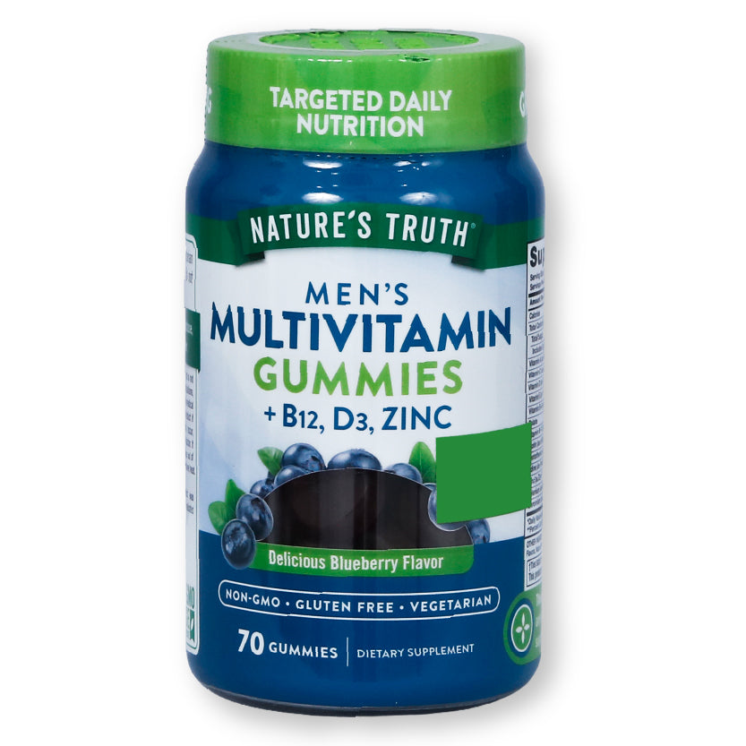 Nature'S Truth Men'S Multivitamin+b12,D3,Zinc Gummies Blueberry Flavor 70'S