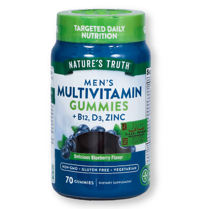 Nature'S Truth Men'S Multivitamin+b12,D3,Zinc Gummies Blueberry Flavor 70'S