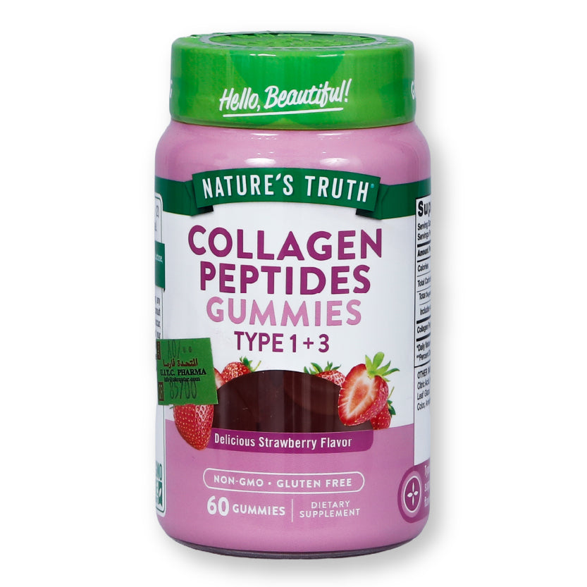 Nature'S Truth Collagen Peptides Type 1+3 Gummies Strawberry Flavor 60'S