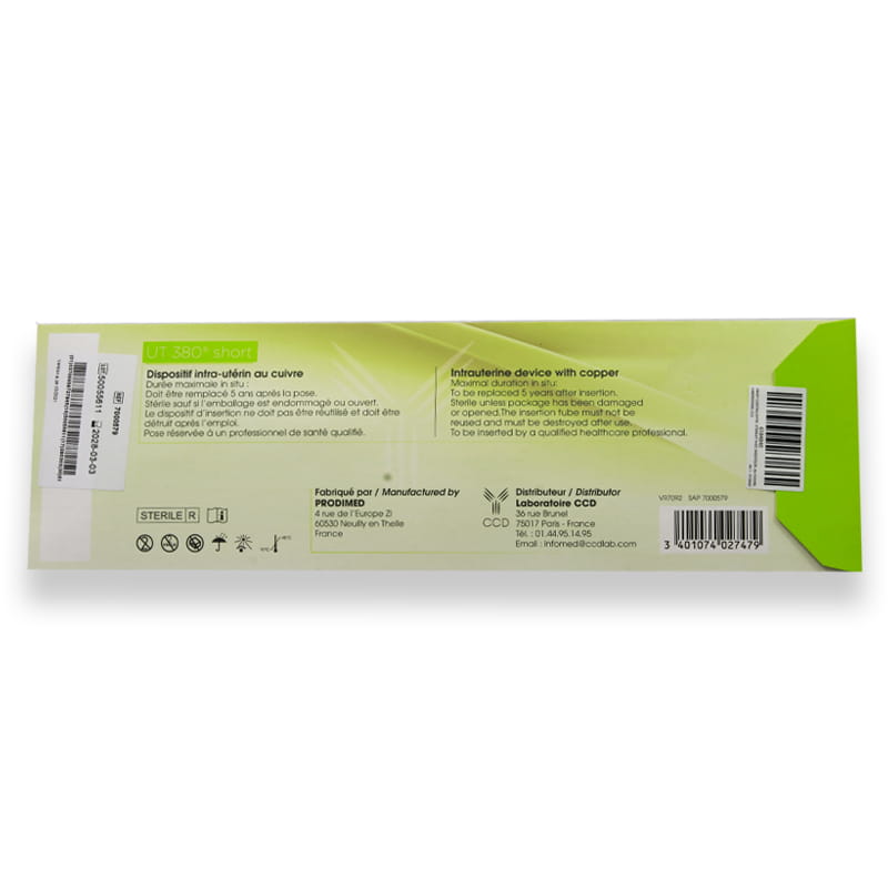 Iud Ut 380 Short Intrauterine Device 1'S