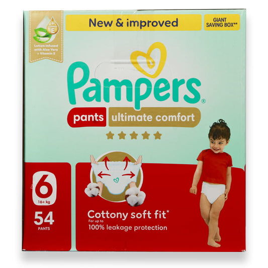 Pampers No6 Ultimate Comfort Pants 16+kg 54'S