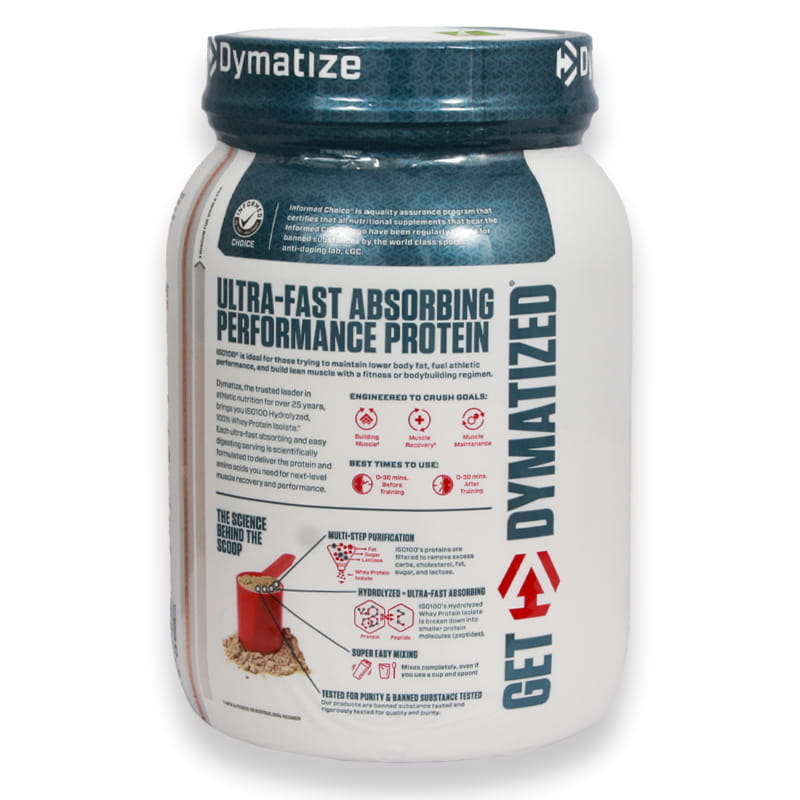 Dymatize Iso 100% Whey Protein Powder Gourmet Chocolate 1.43lb(650g)