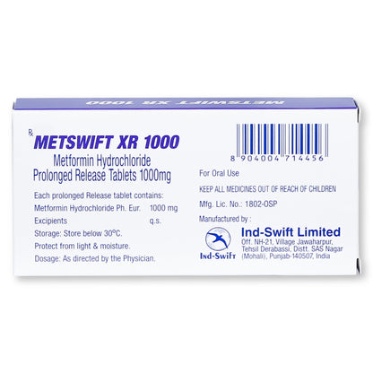 Metswift Xr 1000mg Tablets 28'S