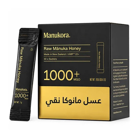 Manukora Raw Manuka Honey 1000+mgo Sachets 7gx30'S