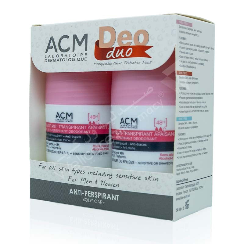 Acm 2pcs Soothing Deodorant Anti-Perspirant 48h 50 Ml