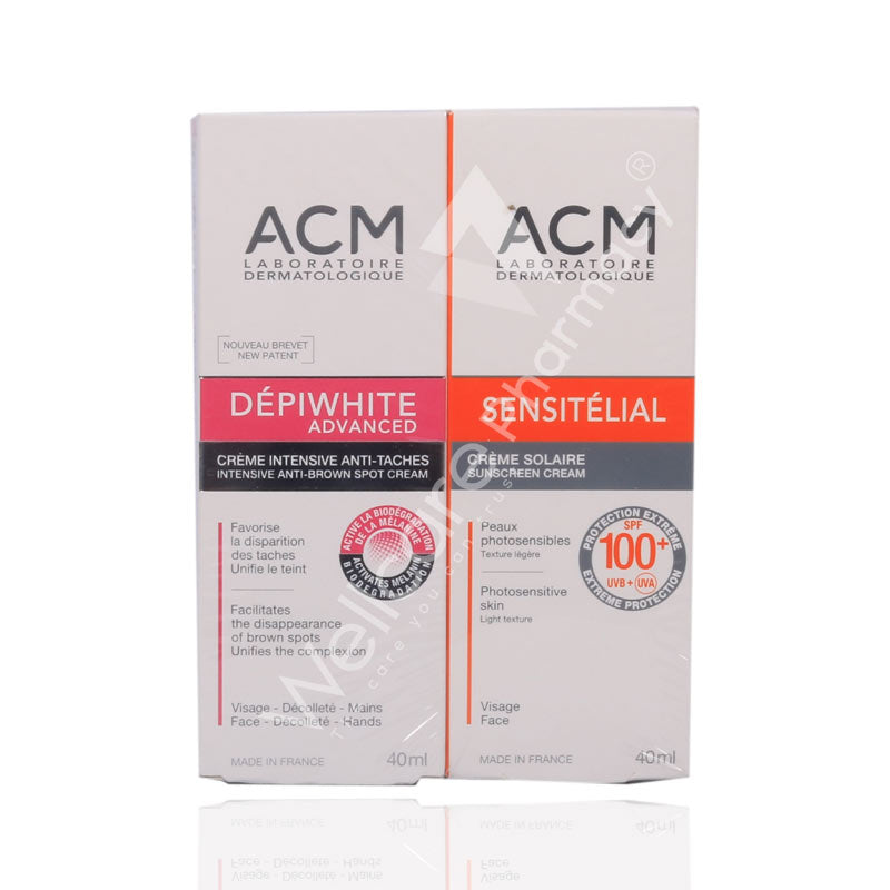 Acm Depiwhite Advance Cream+sensitelial Spf100+ Value Pack 1'S