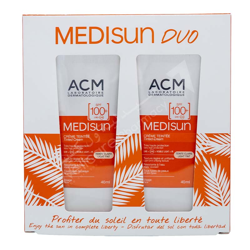 Acm Medisun Spf100  Light Tinted Cream 40ml Value Pack
