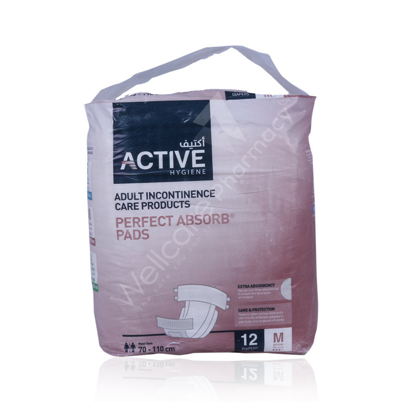 Active Adult Diapers Medium 70Cm-110Cm 12'S