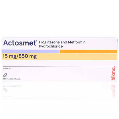 Actosmet 15mg/850mg Tablets 56'S - Wellcare Pharmacy