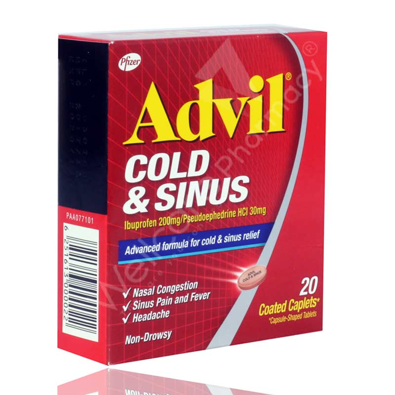 Advil Cold And Sinus 20'S Caplets Advil Cold And Sinus 20'S Caplets