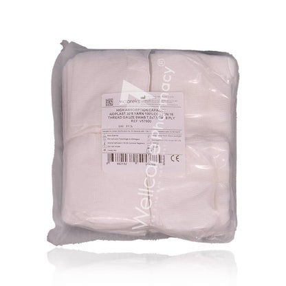 Aidplast Cotton Gauze Swab 7.5x7.5cm 8ply-V57800
