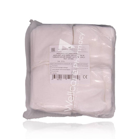 Aidplast Cotton Gauze Swab 7.5X7.5Cm 8Ply-V57800