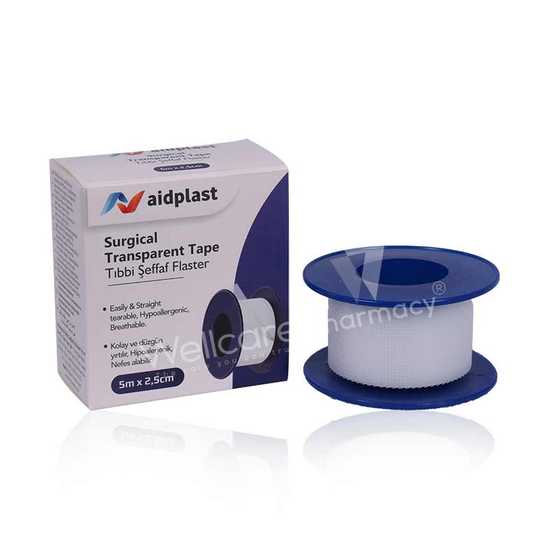 Aidplast Surgical Transparent Tape 5Mx2.5Cm V302