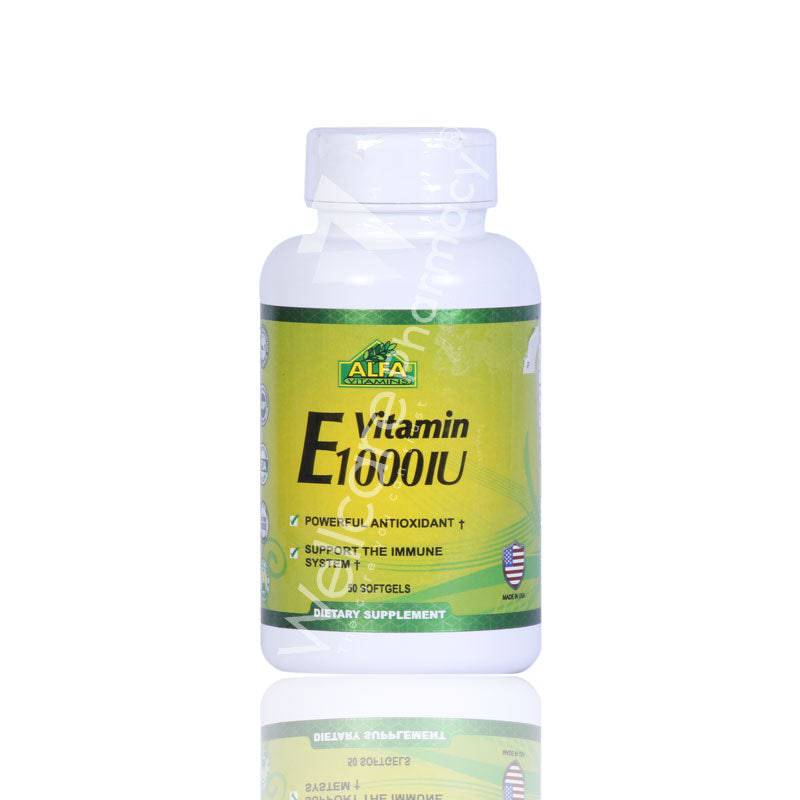 Alfa Vitamin E 1000Iu Softgels 50'S