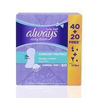 Always Daily Liner Comfort Protect Normal 40'S+ 20 Free