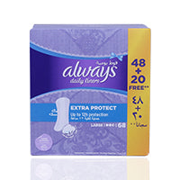 Always Daily Liner Extra Protect Large 48'S+ 20 Free