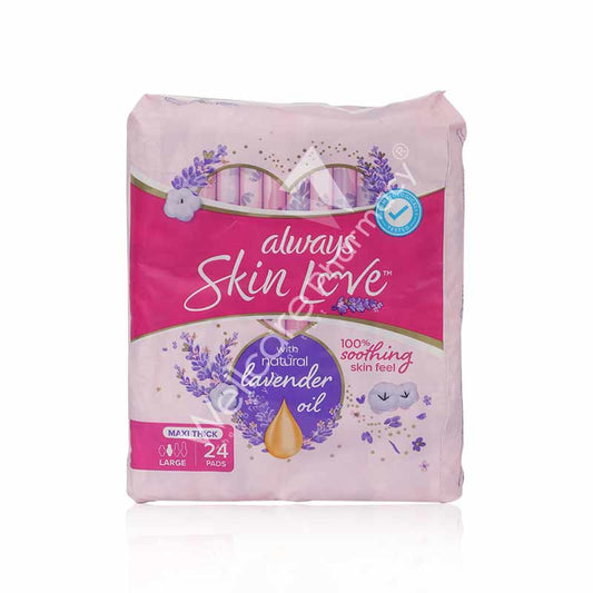 Always Skin Love Maxi Thick Pads With Lavender Oil(L) 24'S
