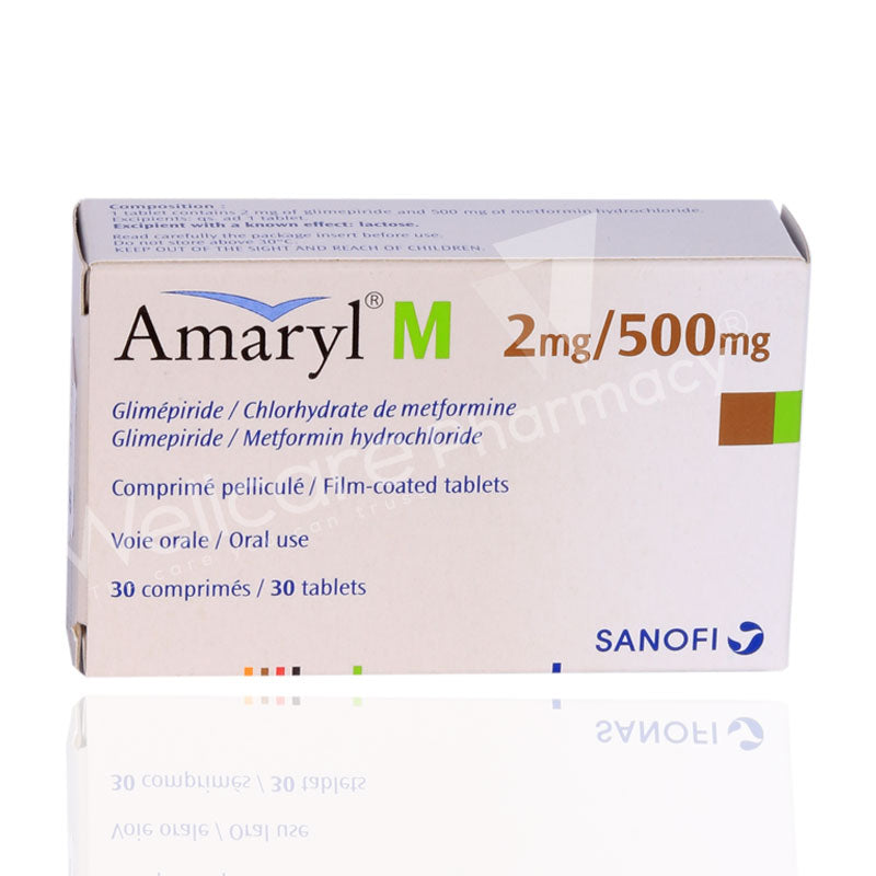 AMARYL M  2MG/500MG TAB 3X10 30'S