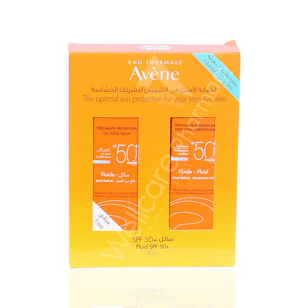 AVENE 1+1 SPF50+ ANTIOXIDANT FLUID  FRAGRANCE FREE 50ML