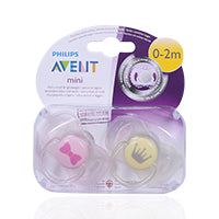Avent Mini Silicone Soother 0-2Month 2'S -Scf151/02
