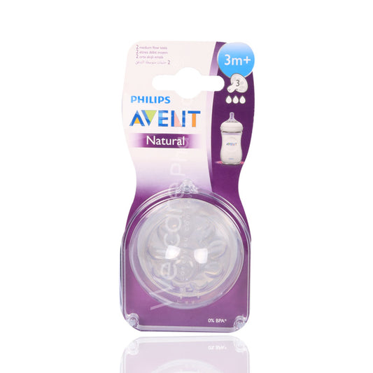 Avent Natural Flow Teat 3 Months 2'S