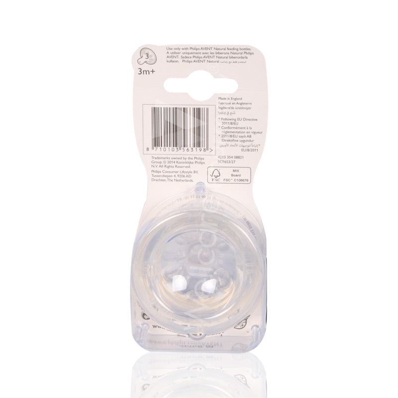 Avent Natural Flow Teat 3 Months 2'S