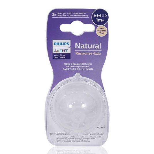 Avent Natural Slow Flow Teats 2'S 1 Month