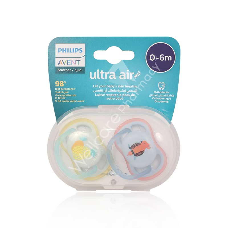 Avent Ultra Air Animals Soother 0-6m 2'S - Wellcare Pharmacy