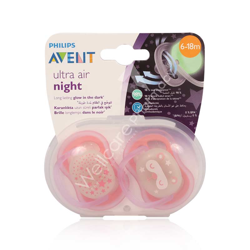 Avent Ultra Air Soother 6-18m night 2'S Avent Ultra Air Soother 6-18m night 2'S