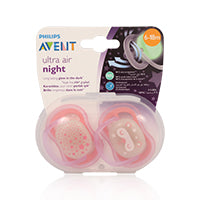 Avent Ultra Air Soother 6-18m night 2'S