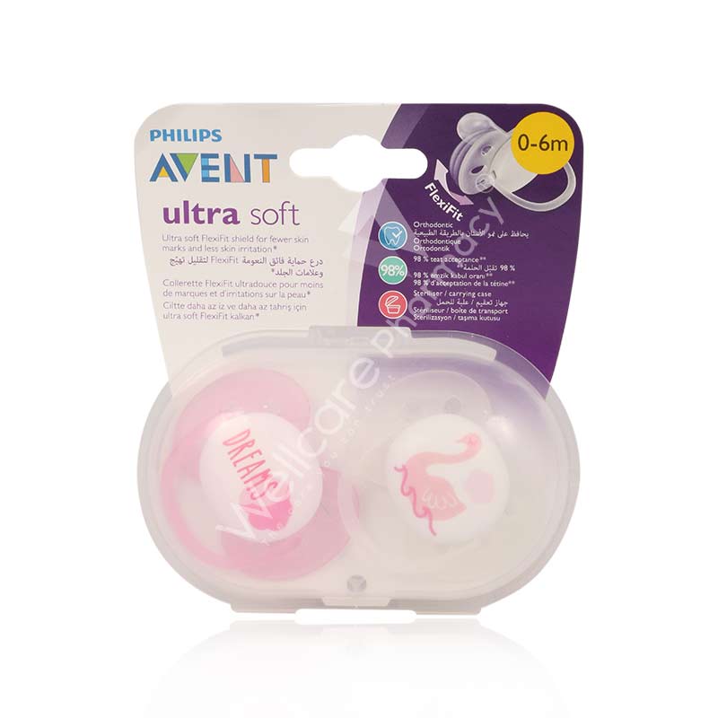 Avent Ultra Soft Silicone Soother 0-06m 2'S