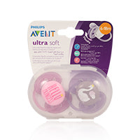 Avent Ultra Soft Silicone Soother 6-18M 2'S
