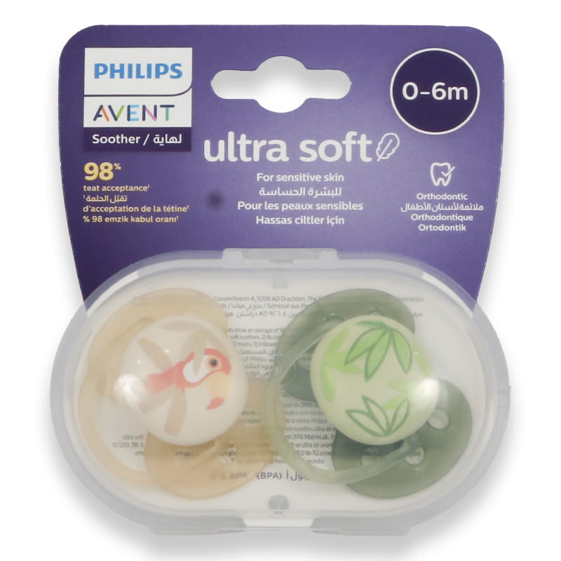 Avent Ultra Soft Soother 0-6m Boy 2'S
