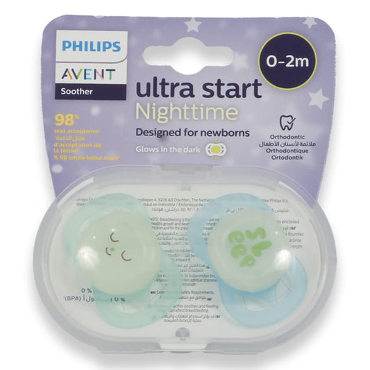 Avent Ultra Start Nighttime Soother 0-2m Boy 2'S