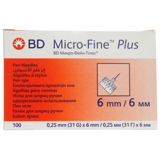 Bd Micro Fine Plus Needle 31g X 6mm 100'S