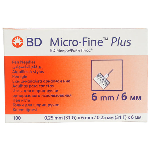 Bd Micro Fine Plus Needle 31g X 6mm 100'S