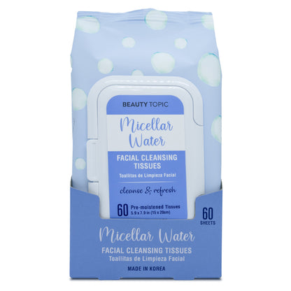 Beauty Topic Micellar Water Facial Cleansing Tissues 60'S - Wellcare Pharmacy