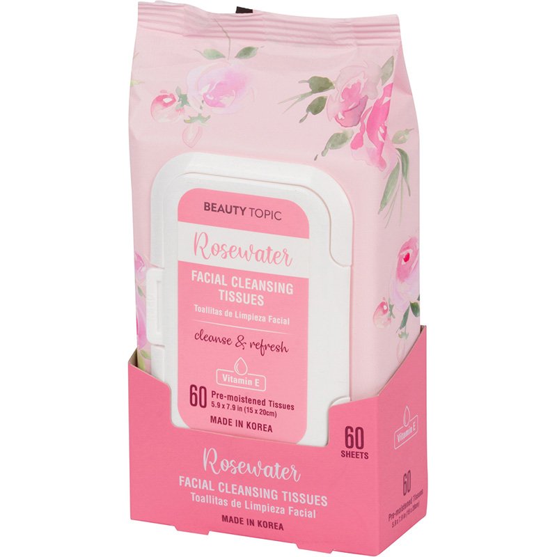 Beauty Topic Rosewater Facial Cleansing Tissues 60'S