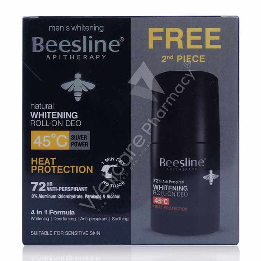 Beesline 1+1 Men'S Whitening Roll-On Deo Heat Protection 45°c 50ml