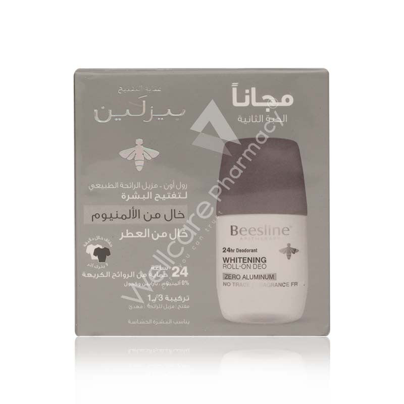 Beesline 1+1 Skin Whitening Roll-On Deo Zero Aluminium Fragrance Free 70Ml