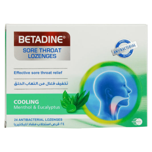 Betadine Sore Throat Lozenges Menthol & Eucalyptus 24'S