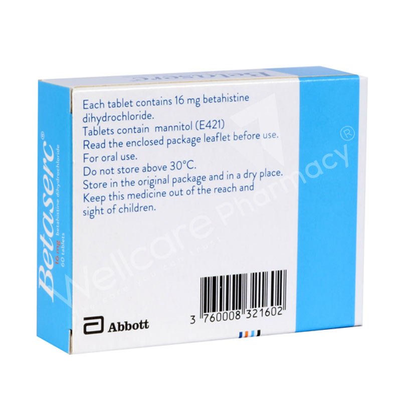 Betaserc 16mg Tablets 60'S