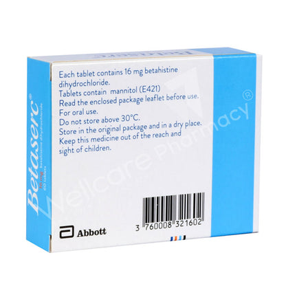 Betaserc 16mg Tablets 60'S