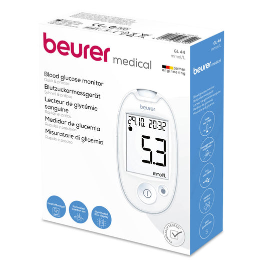 Beurer Gl44 Code Free Sugar Monitor And Gl44 Strip 10'S