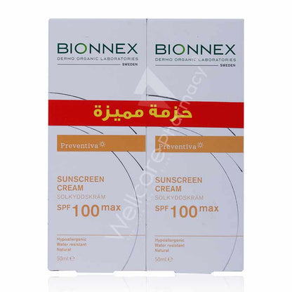 Bionnex Preventiva Sunscreen Cream Spf100 50Ml Value Pack