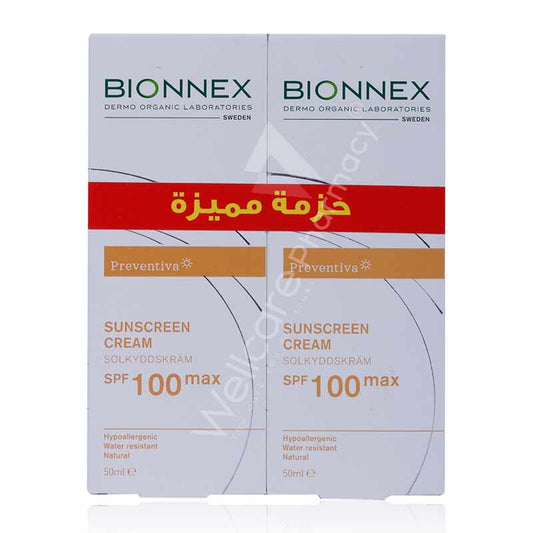 Bionnex Preventiva Sunscreen Cream Spf100 50Ml Value Pack
