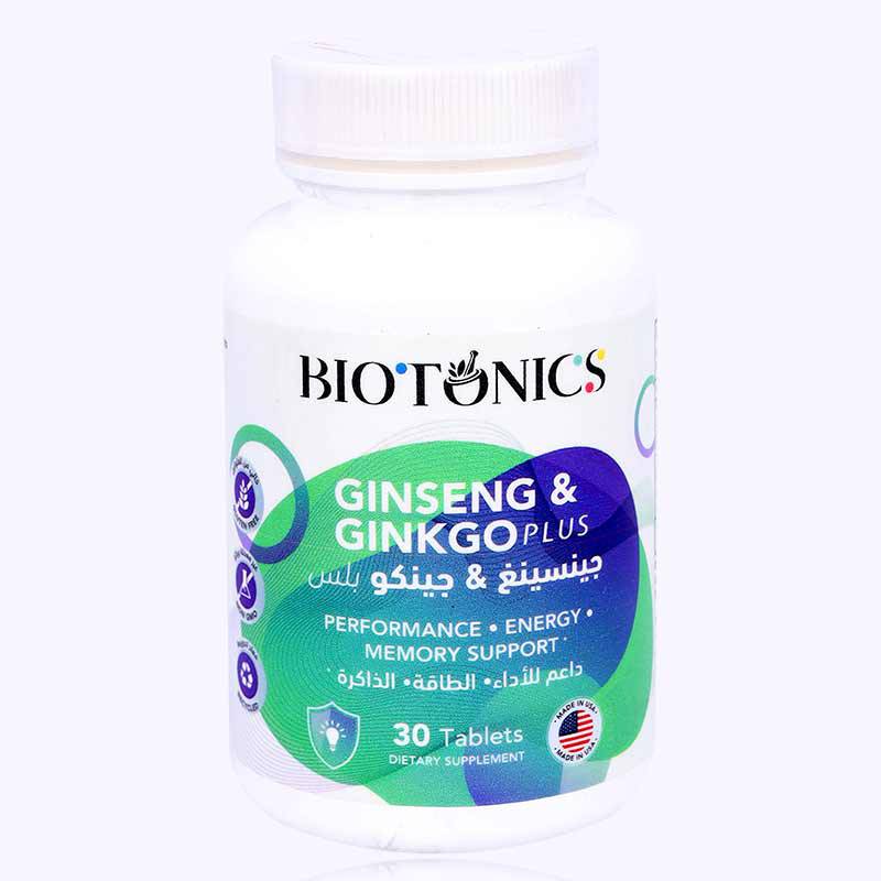 Biotonics Ginseng & Ginkgo Plus Tablets 30'S Biotonics Ginseng & Ginkgo Plus Tablets 30'S