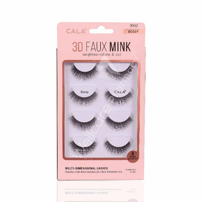 Cala 3d Faux Mink Lashes Noir-4 Pairs Per Pkt -35151